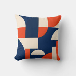 Kleurrijke Geometrische Vormen in Marine Oranje en Kussen