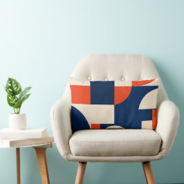 Kleurrijke Geometrische Vormen in Marine Oranje en Kussen