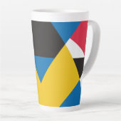 Kleurrijke geometrische vormen latte mok (Rechterhoek)