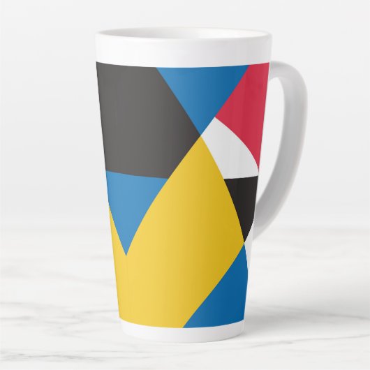 Kleurrijke geometrische vormen latte mok (Rechterhoek)