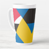 Kleurrijke geometrische vormen latte mok (Linkerhoek)