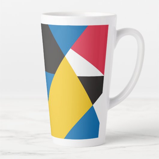 Kleurrijke geometrische vormen latte mok (Rechts)