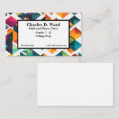 Kleurrijke geometrische vormen leraar visitekaartje (Voorkant / Achterkant)