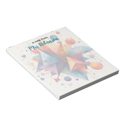 Kleurrijke geometrische vormen Leraar Waardering Notitieblok (Schuin)