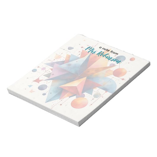 Kleurrijke geometrische vormen Leraar Waardering Notitieblok (Linkerzijde)