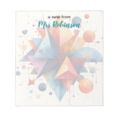 Kleurrijke geometrische vormen Leraar Waardering Notitieblok (Voorkant)