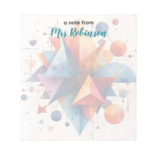 Kleurrijke geometrische vormen Leraar Waardering Notitieblok (Voorkant)