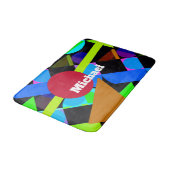Kleurrijke geometrische vormen, naam badmat (Gekanteld)