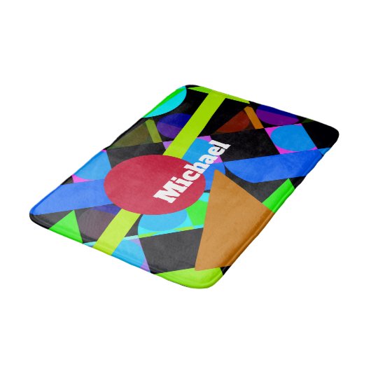 Kleurrijke geometrische vormen, naam badmat (Gekanteld)