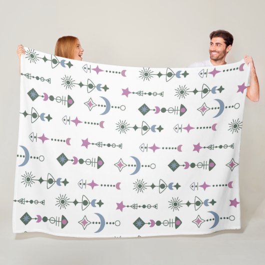 Kleurrijke geometrische vormen patroon 22 fleece deken (In situ)