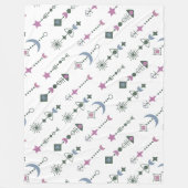 Kleurrijke geometrische vormen patroon 22a fleece deken (Voorkant)