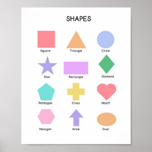 Kleurrijke geometrische vormen Poster voor kindere