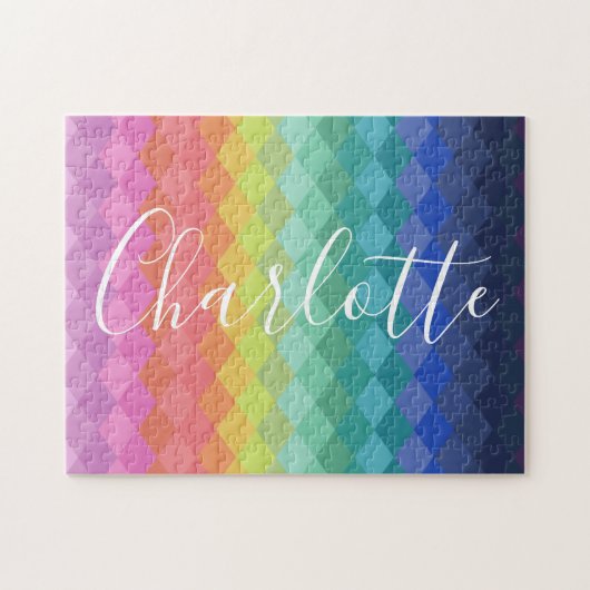 Kleurrijke geometrische vormen Regenboog, speciaal Legpuzzel (Horizontaal)