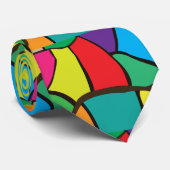 Kleurrijke geometrische vormen stropdas (Opgerold)