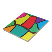 Kleurrijke geometrische vormen tegeltje (Zijkant)