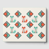 Kleurrijke geometrische vormen Tribal Fox Pattern Gastenboek (Achterkant)