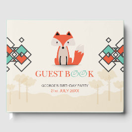 Kleurrijke geometrische vormen Tribal Fox Pattern Gastenboek