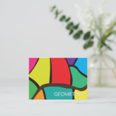Kleurrijke geometrische vormen visitekaartje (Staand voorkant)