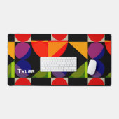 Kleurrijke geometrische vormen, witte naam bureaumat (Keyboard & Muis)