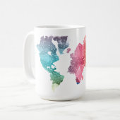 Kleurrijke geometrische Wereldkaart Koffiemok (Voorkant links)