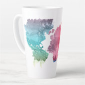 Kleurrijke Geometrische Wereldkaart Latte Mok – Tr (Linkerhoek)