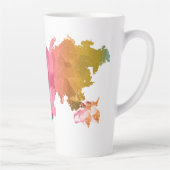 Kleurrijke Geometrische Wereldkaart Latte Mok – Tr (Rechts)