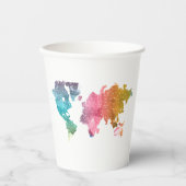 Kleurrijke Geometrische Wereldkaart Papieren Beker (Voorkant)