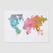 Kleurrijke geometrische Wereldkaart – trendy Tissuepapier (Voorkant)