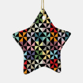 Kleurrijke Geometrische Windmolen Zwart Keramisch Ornament (Rechts)