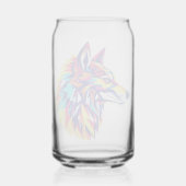 Kleurrijke Geometrische Wolf Drinkset Blikvorm Glas (Achterkant)