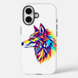Kleurrijke geometrische wolf iPhone / iPad hoesje