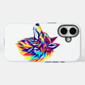 Kleurrijke geometrische wolf iPhone / iPad hoesje (Achterkant (horizontaal))