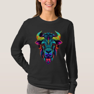 Kleurrijke Geometrische Zebu Rund Stier Koe Liefhe T-shirt