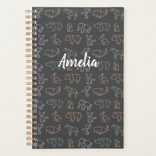 Kleurrijke  Geometry Origami Animals Planner (Voorkant)