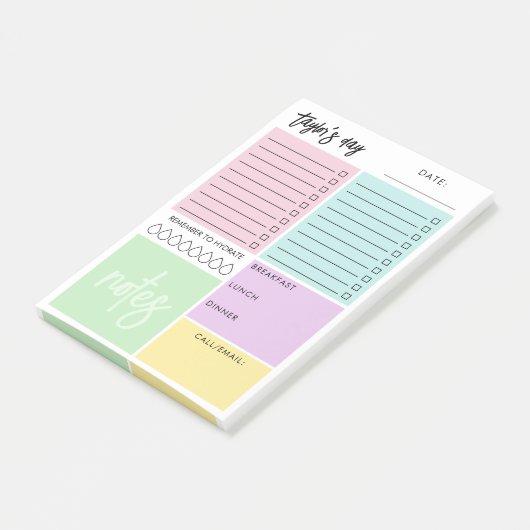 Kleurrijke georganiseerde dag om lijsten te doen m post-it® notes (Schuin)