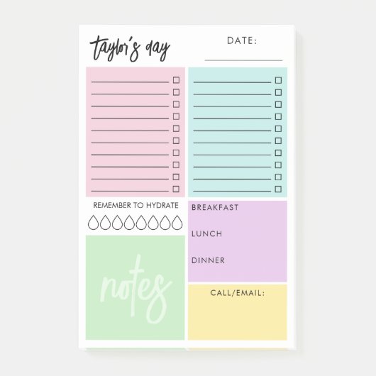 Kleurrijke georganiseerde dag om lijsten te doen m post-it® notes (Voorkant)