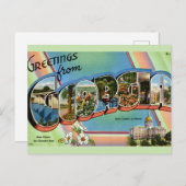 Kleurrijke Georgia State Groetjes Briefkaart (Voorkant / Achterkant)