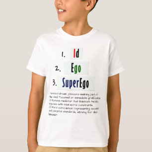 Kleurrijke Gepersonaliseerd Kinder Id, Ego en Supe T-shirt