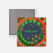 Kleurrijke Gepersonaliseerd sterren harten Inspiri Magneet (Voorkant / Achterkant)