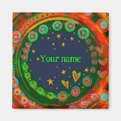 Kleurrijke Gepersonaliseerd sterren harten Inspiri Magneet (Voorkant)