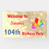 Kleurrijke gepersonaliseerde 104e verjaardag spandoek (Horizontaal)
