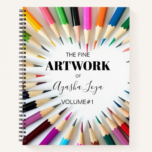 Kleurrijke gepersonaliseerde artiestennaam Sketchb Notitieboek (Voorkant)