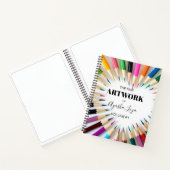 Kleurrijke gepersonaliseerde artiestennaam Sketchb Notitieboek (Binnen)