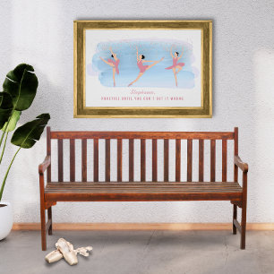 Kleurrijke gepersonaliseerde ballet oefenposter poster