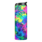 Kleurrijke gepersonaliseerde bandverf thermosbeker (Gedraaid links)