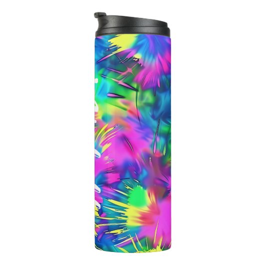 Kleurrijke gepersonaliseerde bandverf thermosbeker (Geroteerd rechts)