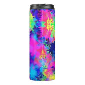 Kleurrijke gepersonaliseerde bandverf thermosbeker (Achterkant)