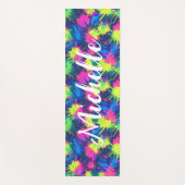 Kleurrijke gepersonaliseerde bandverf yogamat (Voorkant)
