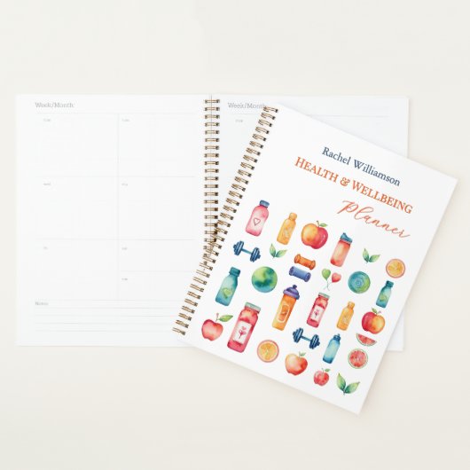 Kleurrijke gepersonaliseerde gezondheid en welzijn planner (Display)