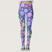Kleurrijke gepersonaliseerde Monogram Seashell Pat Leggings (Voorkant)